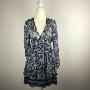 Band of Outsiders Floral Print Tiered Dress FLAW